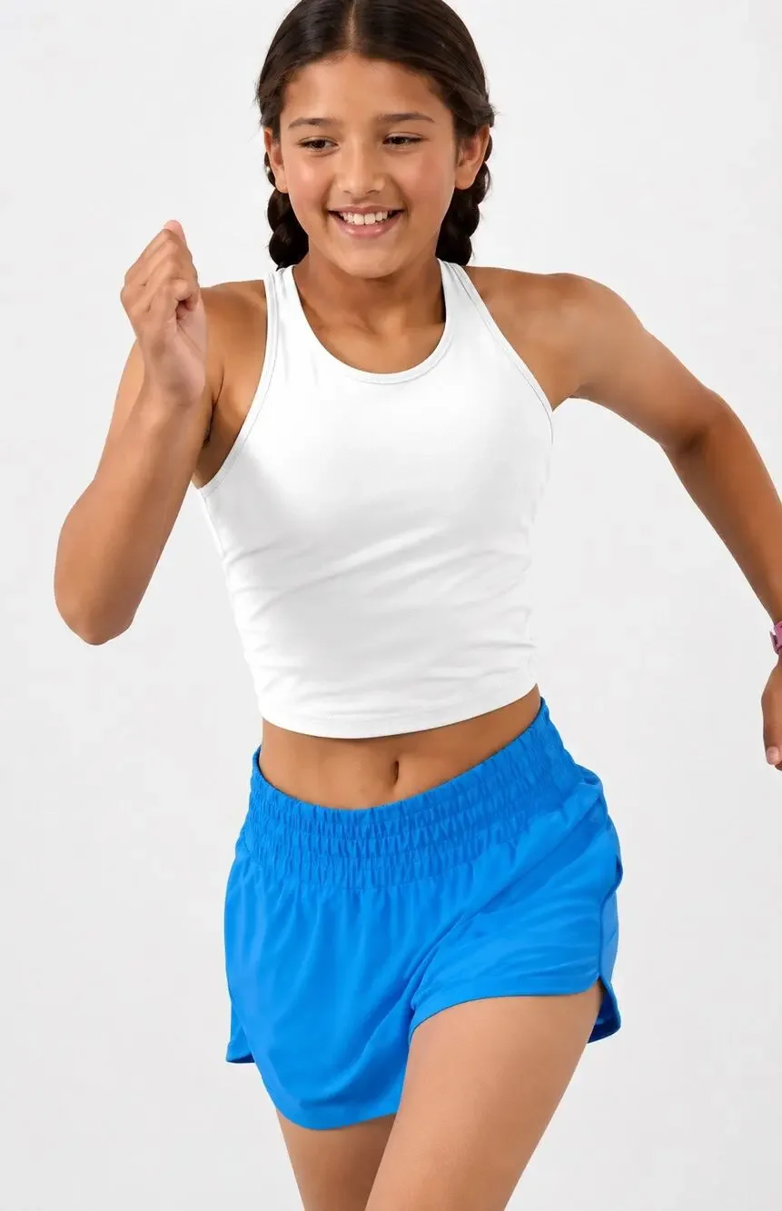 Athleta Girl Long Distance Sports Bra Crop Tank White size 14